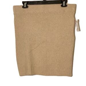 Pink Rose Heather Oatmeal Ribbed Sweater Skirt